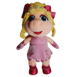 🍒 Disney x Muppets 14" Miss Piggy Baby Doll Pink Dress Plush Soft Kids Toy